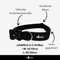 Gassigürtel Deep Black - verstellbar mit taktischer Schnalle - ultraleicht - S 65-95cm