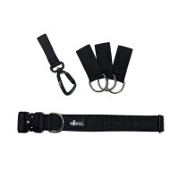 Gassigürtel Deep Black - verstellbar mit taktischer Schnalle - ultraleicht - L 85-125cm