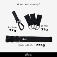 Gassigürtel Deep Black - verstellbar mit taktischer Schnalle - ultraleicht - L 85-125cm