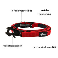 Nylon Tactical Führleine Rosso Red - Leine 2.5m 3-fach verstellbar mit integriertem Griff