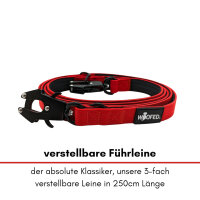 Nylon Tactical Führleine Rosso Red - Leine 2.5m 3-fach verstellbar mit integriertem Griff