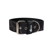 Nylon Classic Halsband Black Camo - L 50-56cm | 5cm / Silber
