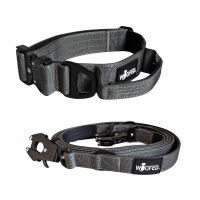 Nylon Halsband-Leine-Set Anthracite ultraleicht - Leine...
