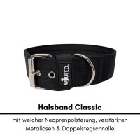 Nylon Classic Halsband Deep Black - S 34-40cm | 3,2cm / Schwarz