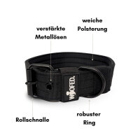 Nylon Classic Halsband Deep Black - M 42-48cm | 4cm /...