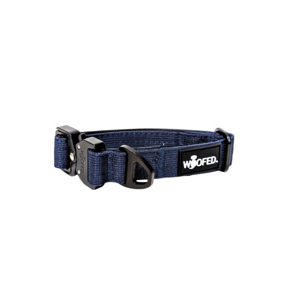 Nylon Tactical Halsband für kleine Hunde Midnight Blue - XS 25-32cm | 2,5cm - mit Griff