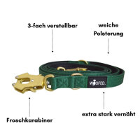 Nylon Tactical Führleine Emerald Green - Leine 2.5m 3-fach verstellbar mit Kurzführgriff