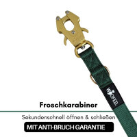 Nylon Tactical Führleine Emerald Green - Leine 2.5m 3-fach verstellbar mit Kurzführgriff