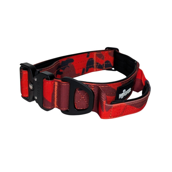 Nylon Tactical Halsband Red Camo - ultraleicht - S 35-43cm | 4cm