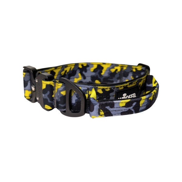 Nylon Tactical Halsband Yellow Camo ultraleicht - M 42-60cm | 4cm