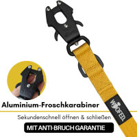 Nylon Tactical Führleine Sunset Yellow - Leine 2.5m 3-fach verstellbar