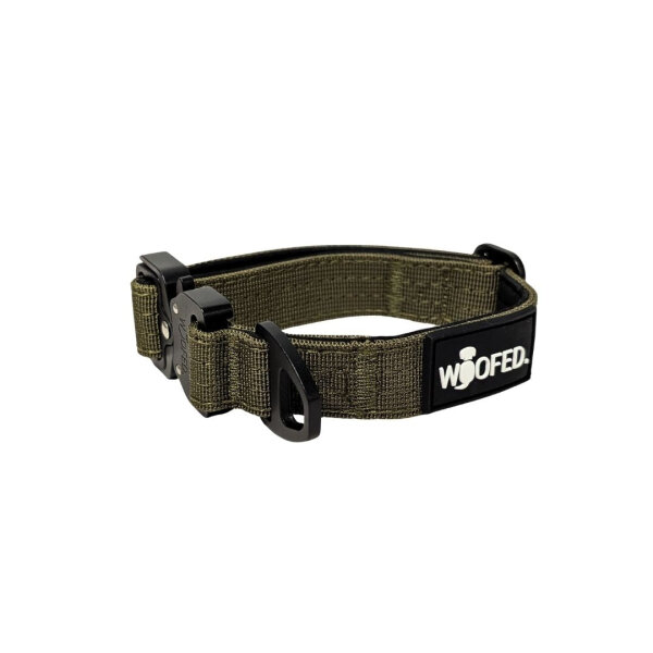 Nylon Tactical Halsband für kleine Hunde Military Olive - XS 25-32cm | 2,5cm mit Griff