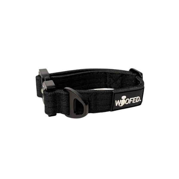 Nylon Tactical Halsband für kleine Hunde Deep Black - XS 25-32cm | 2,5cm mit Griff