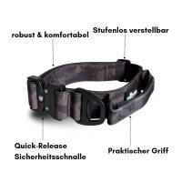 taktisches Nylon Halsband Black Camo - ultraleicht - S 33-42cm | 2,5cm