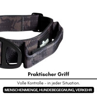 taktisches Nylon Halsband Black Camo - ultraleicht - S 33-42cm | 2,5cm