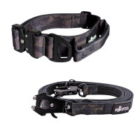 Nylon Halsband-Leine-Set Black Camo ultraleicht - S...