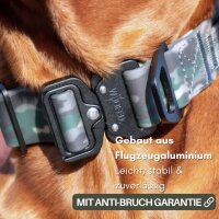 Halsband WOOFLEX® Tactical verstellbar mit Griff Woodland Camo - M 41-50cm | 3.8cm