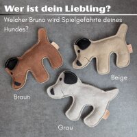 nachhaltiges Hundespielzeug 3er Set - Ella, Bruno & Kurt - Grau