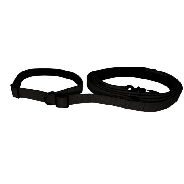 Nylon Retrieverleine verstellbar Deep Black