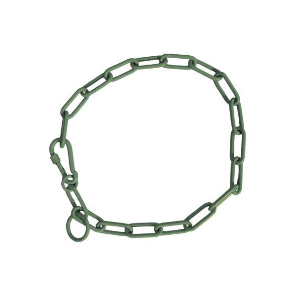 Woofchain Kettenhalsband aus Edelstahl Olive - 62cm