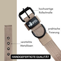 Nylon Classic Halsband Desert Tan - XL 56-62cm | 5cm