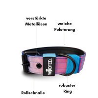 Nylon Classic Halsband Pink Blue Sky - XL 56-62cm | 5cm