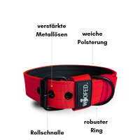 Nylon Classic Halsband Rosso Red - L 48-54cm | 5cm