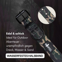 Halsband WOOFLEX® Classic verstellbar Woodland Camo - M 37-47cm 2,5cm