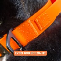 Halsband WOOFLEX® Tactical verstellbar mit Griff Sunset Orange - S 33-37cm | 2.5cm