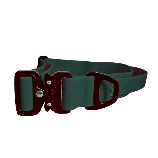 Halsband WOOFLEX® Tactical verstellbar mit Griff Hunting Green - S 33-37cm | 2.5cm