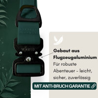 Halsband WOOFLEX® Tactical verstellbar mit Griff Hunting Green - S 33-37cm | 2.5cm