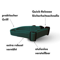 Halsband WOOFLEX® Tactical verstellbar mit Griff Hunting Green - M 41-50cm | 3.8cm