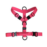 Y-Hundegeschirr 4fach-verstellbar mit Griff und Sicherheitsschnallen Pink Bloom - ultraleicht - L