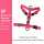 Y-Hundegeschirr 4fach-verstellbar mit Griff und Sicherheitsschnallen Pink Bloom - ultraleicht - L