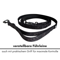 Nylon Pro Führleine Black Camo - Leine 2.5m 3-fach verstellbar mit Kurzführgriff