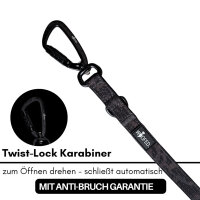 Nylon Pro Führleine Black Camo - Leine 2.5m 3-fach verstellbar mit Kurzführgriff