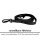 Nylon Pro Führleine Deep Black - Leine 2.5m 3-fach verstellbar mit Kurzführgriff