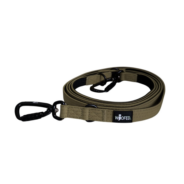 Nylon Pro Führleine Military Olive - Leine 2.5m 3-fach verstellbar