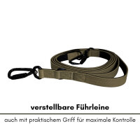 Nylon Pro Führleine Military Olive - Leine 2.5m 3-fach verstellbar