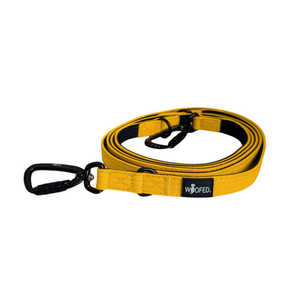 Nylon Pro Führleine Sunset Yellow - Leine 2.5m 3-fach verstellbar mit Kurzführgriff
