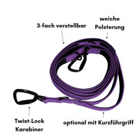 Nylon Pro Führleine Velvet Purple - Leine 2.5m 3-fach verstellbar
