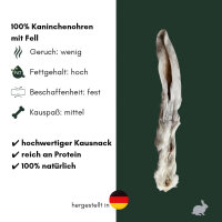 Kaninchenohren mit Fell - 200g