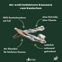 Kaninchenohren mit Fell - 200g