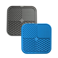 Schleckmatte mit Spachtel Quadrat - Blau