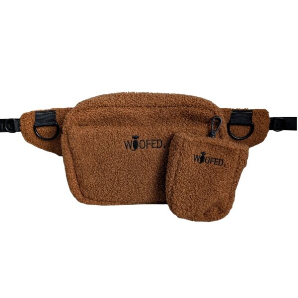 Multifunktionale Gassitasche - 2 in 1 Bauchtasche & Schultertasche Teddy Brown