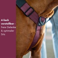 Y-Hundegeschirr 4fach-verstellbar mit Griff und Sicherheitsschnallen Bordeaux - ultraleicht - S