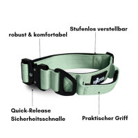 Nylon Tactical Halsband Sage Green - ultraleicht - S 33-42cm | 2,5cm