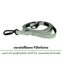 Nylon Pro Führleine Sage Green - Leine 2.5m 3-fach verstellbar