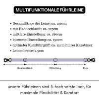 Nylon Tactical Führleine Lilac - Leine 2.5m 3-fach verstellbar