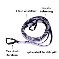 Nylon Pro Führleine Lilac - Leine 2.5m 3-fach verstellbar